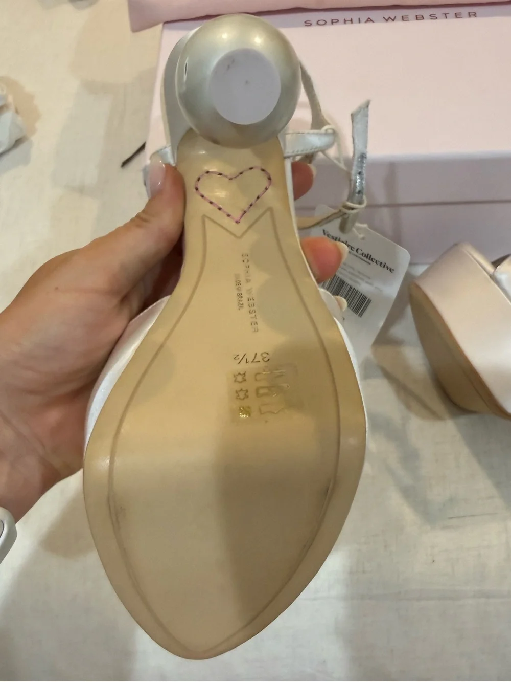 Sophia Webster White Perla Platform Heel